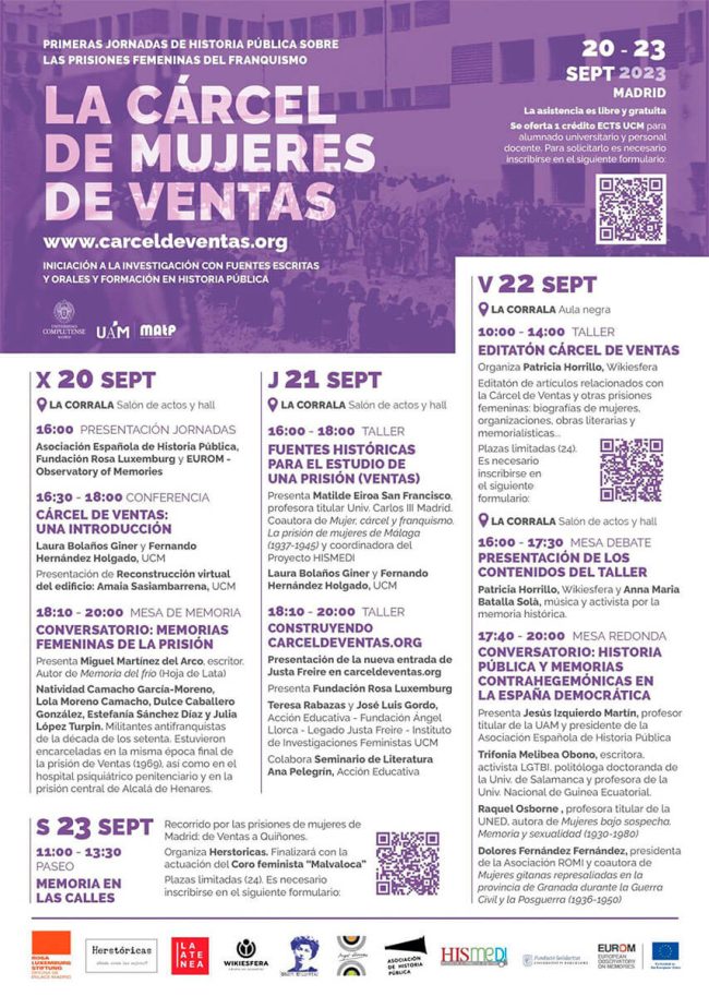 Primeras Jornadas de Historia Pública sobre las prisiones femeninas del Franquismo, La cárcel de mujeres de Ventas Primeras Jornadas de Historia Pública sobre las prisiones femeninas del Franquismo, La cárcel de mujeres de Ventas